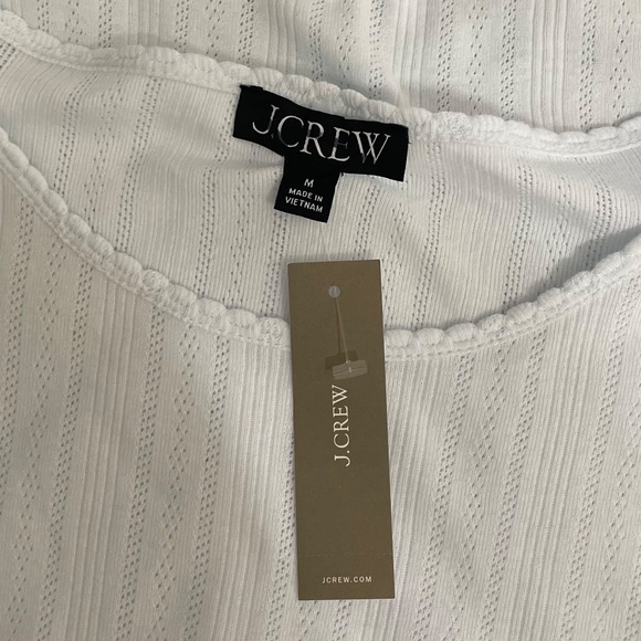 NWT! J. CREW Pointelle Short Sleeve T-Shirt Top Ocean Air Light Blue Medium - Picture 12 of 15